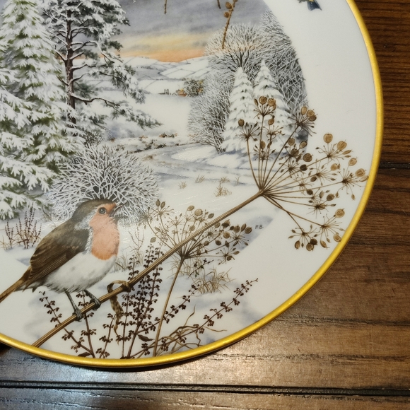 Winter Scene Decorative Plate Peter Banett A Country Lane in December 1979 - Picture 3 of 6